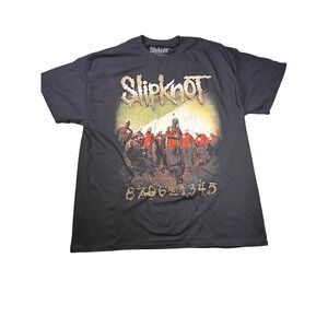 Slipknot 2024 World Tour Graphic T-Shirt Mens XL Black Short Sleeve Band Tee